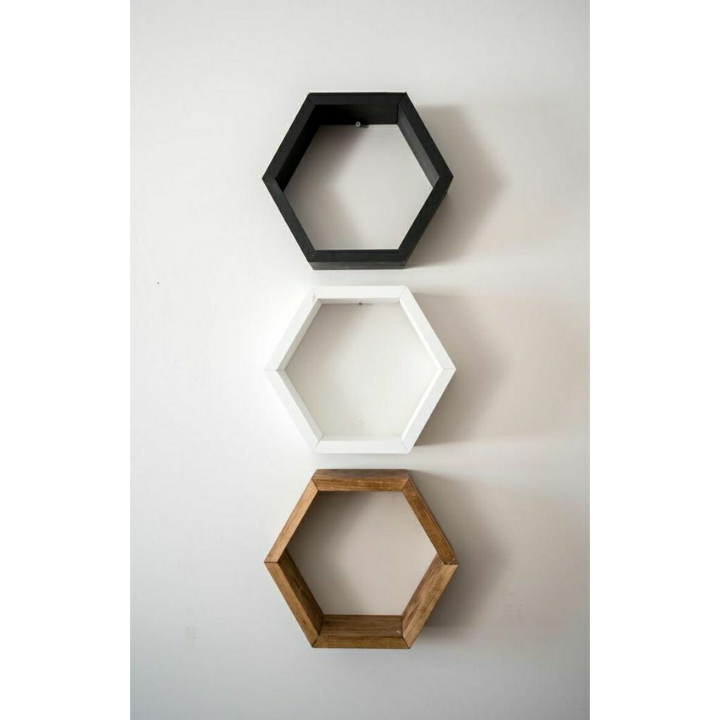 RAK DINDING HEXAGONAL MINIMALIS