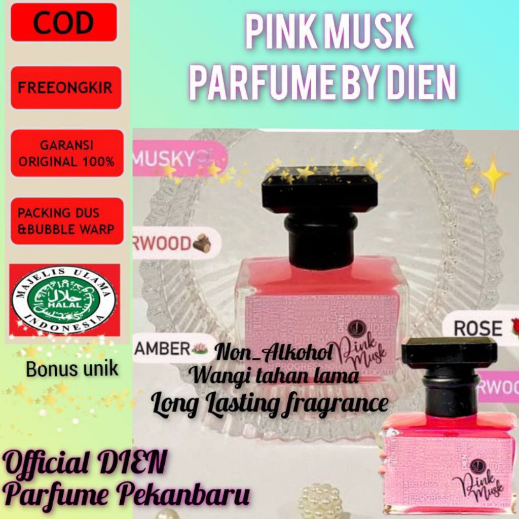 Pink mushk Parfume By DIEN//Parfum non Alkohol For Women dg aroma khas musk thaharah &buah delima
