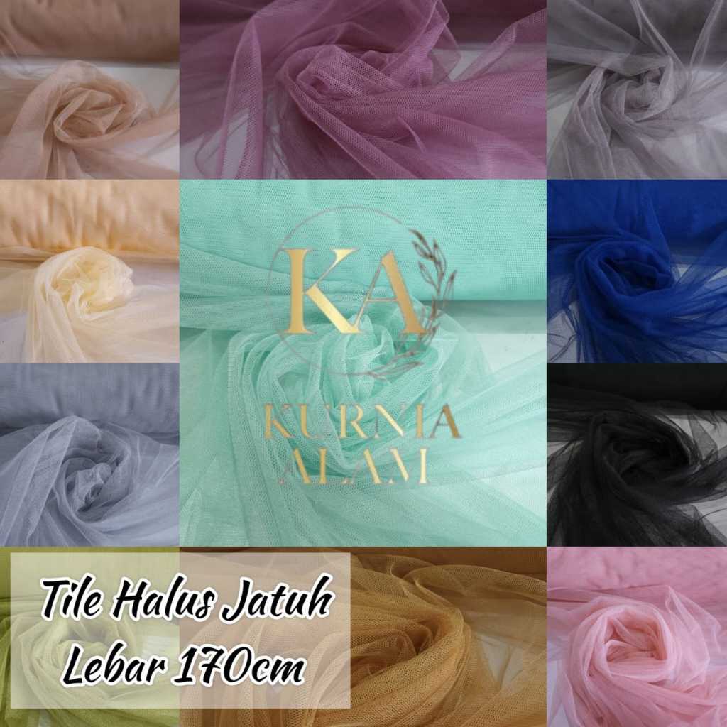Tile Polos Halus Jatuh / Soft Tulle Kain Tile Bahan Gamis Rok Tutu Gaun Pesta Premium Kebaya 50 cm x
