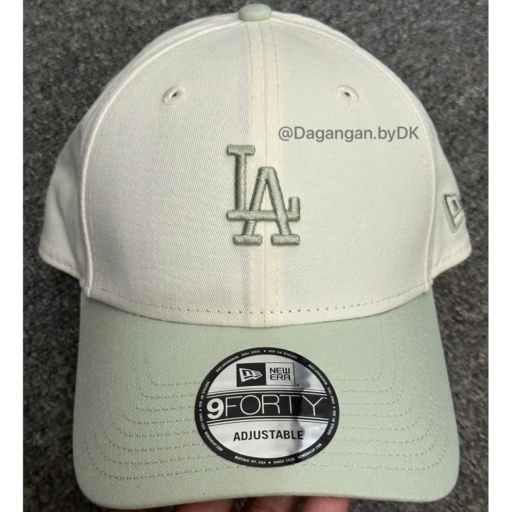 Topi New Era Los Angeles 3D Logo Metal Original 100% Cream Tosca