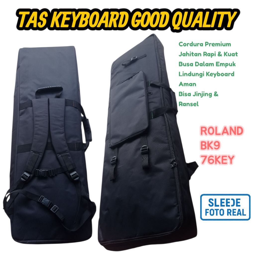 Tas Keyboard Roland BK9 76 Key / Tas Piano Elektrik 76 Keys Bahan Codura Premium Bisa Jinjing & Rans