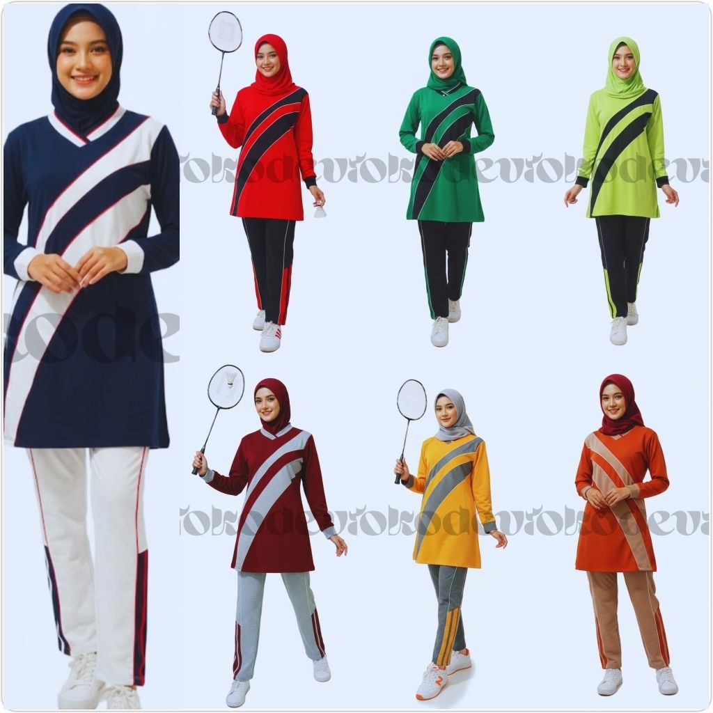 BTD- Baju setelan olahraga wanita / baju senam muslim wanita syari