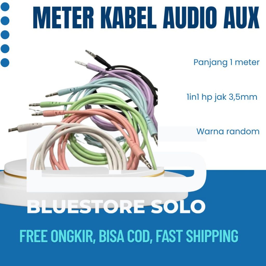 KABEL AUX 1 METER KABEL AUDIO AUX KABEL AUX HANDPHONE KABEL SPEAKER KABEL JACK