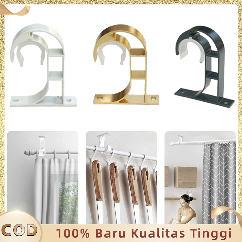 Penyangga Tiang Gorden Breket Tiang Gorden Isi 2pcs Tiang Gorden Bracket Curtain Rod Brackets