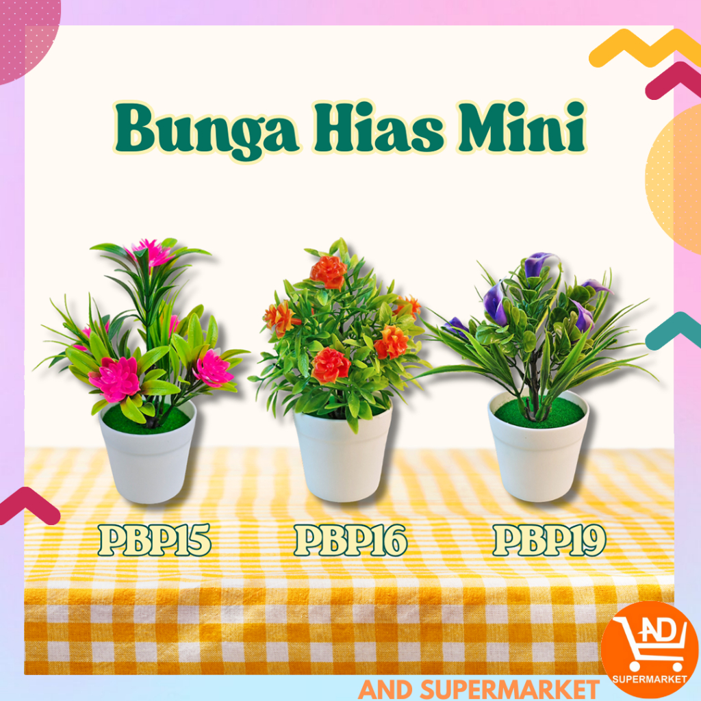 Bunga Hias Mini Plastik Artificial Flowers Bunga Hiasan Meja Kecil Dekorasi Rumah Bunga Palsu PBP15