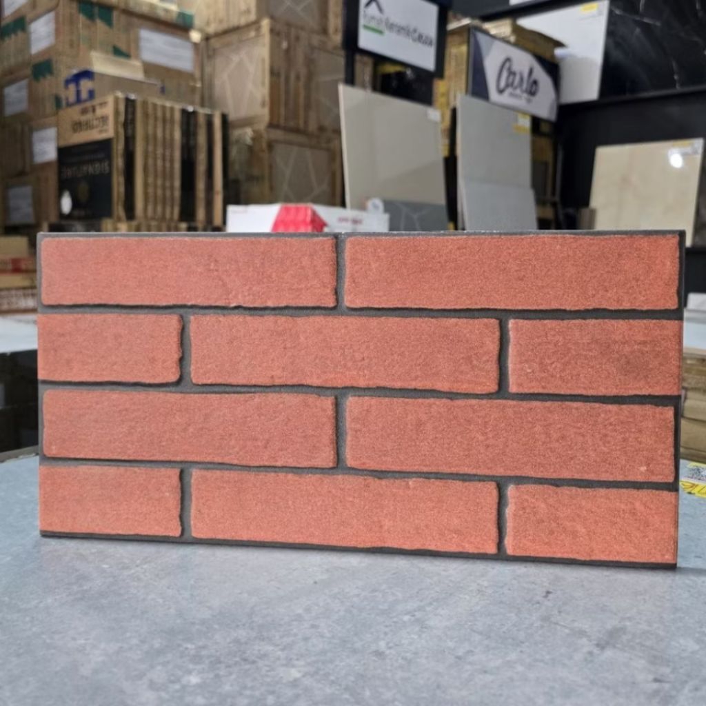 (Ongkir Diluar Aplikasi) Keramik Dinding Matte Motif Batu Bata 20x40 GARNER TERRACOTTA