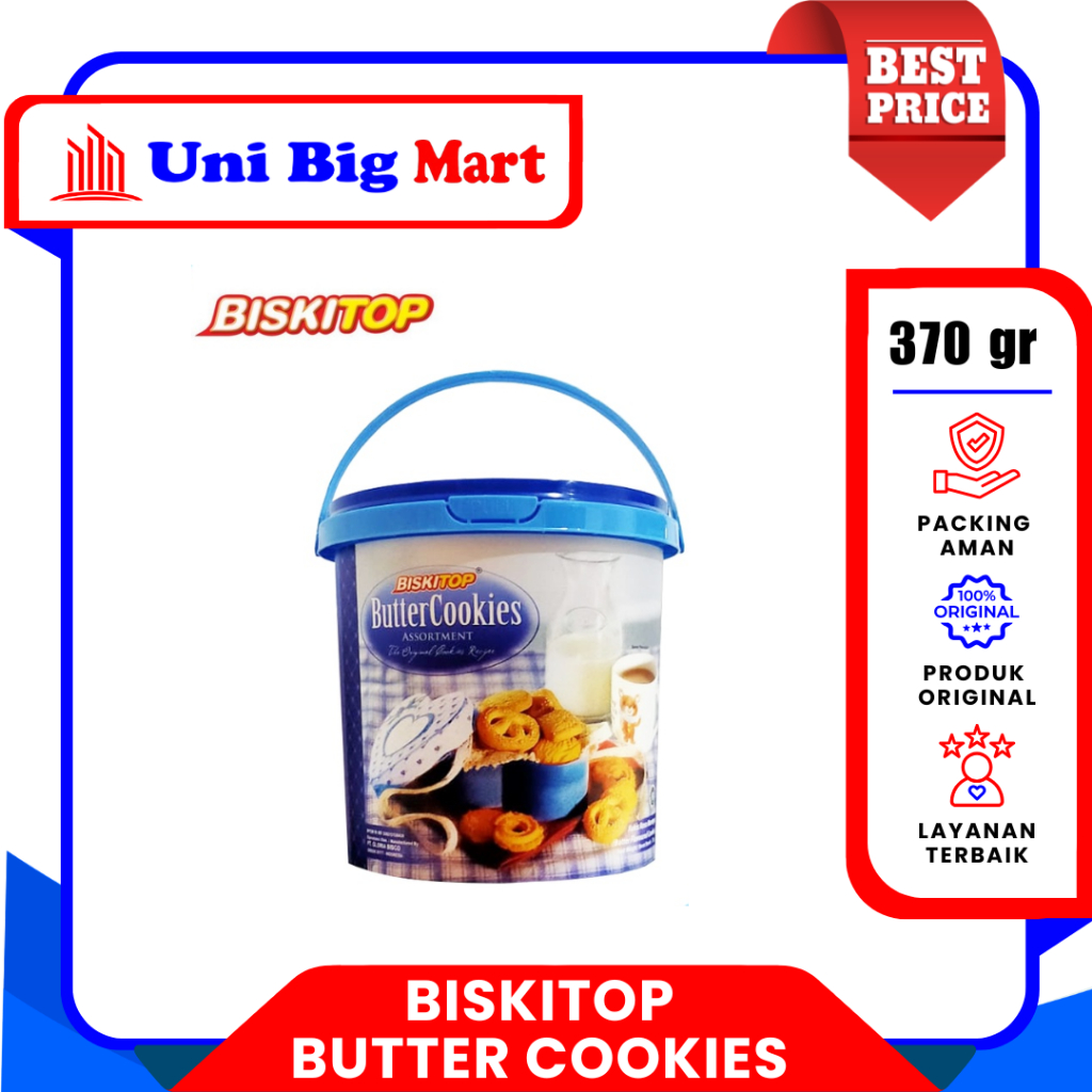 BISKITOP BUTTER COOKIES ASSORTMENT 370 GR HANDLE TOPLES