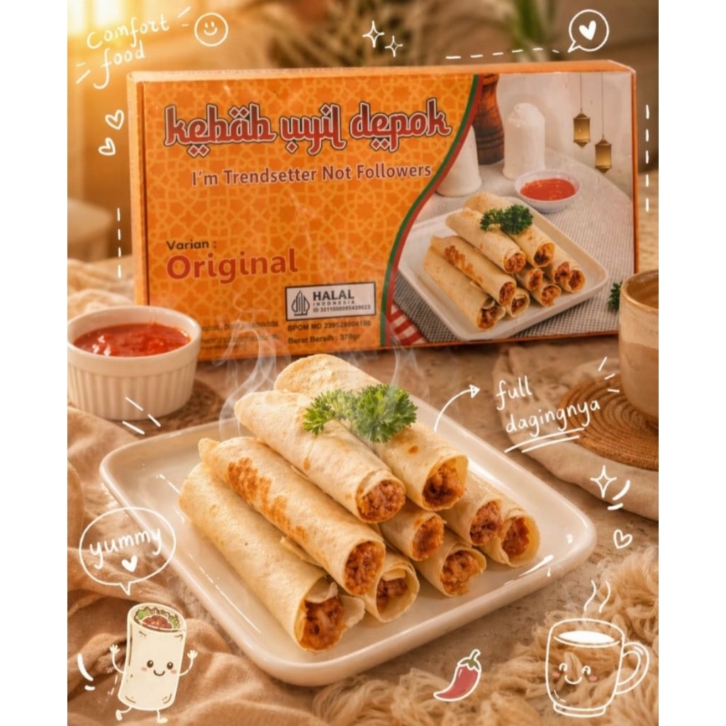 Kebab unyil Depok |isi 10 pcs | Frozen|Siap goreng