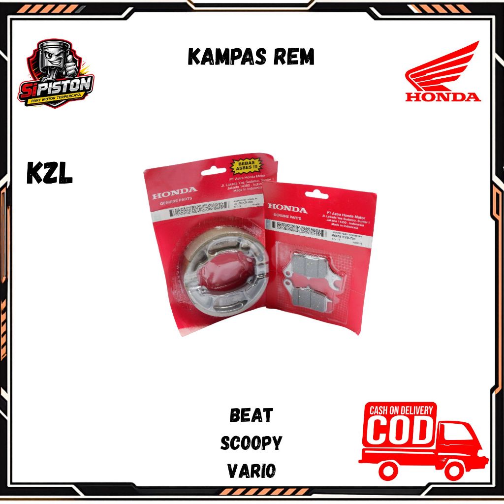 kampas rem honda beat - kampas rem belakang beat fi KVB - KZL ORIGINAL