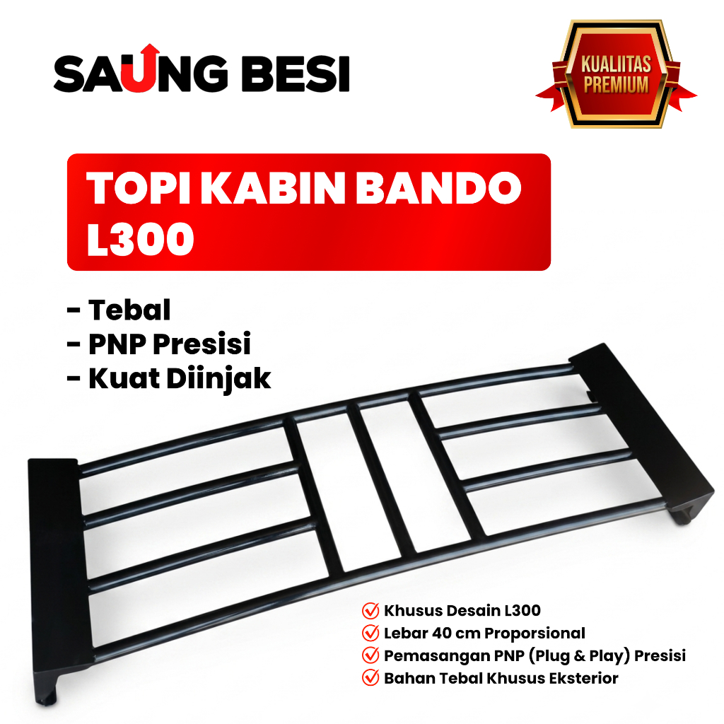 Topi kabin bando buat L300 bahan tebal lebar 40 cm PNP Presisi