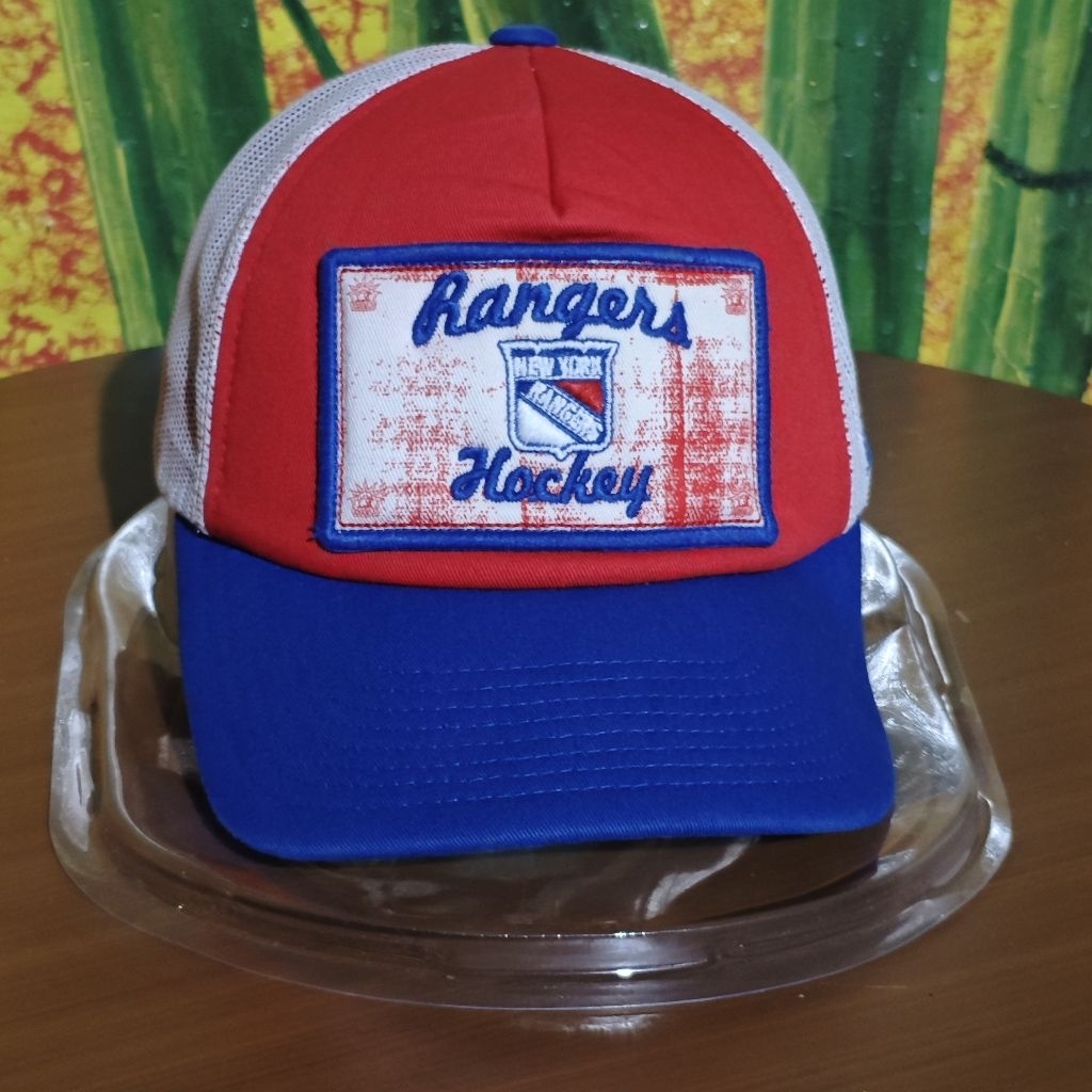 Topi Jaring Reebok NY Rangers Hockey Vintage Original - Blue Red White