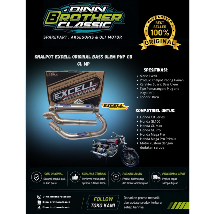 KNALPOT EXCELL ORIGINAL BASS ULEM PNP CB GL MP