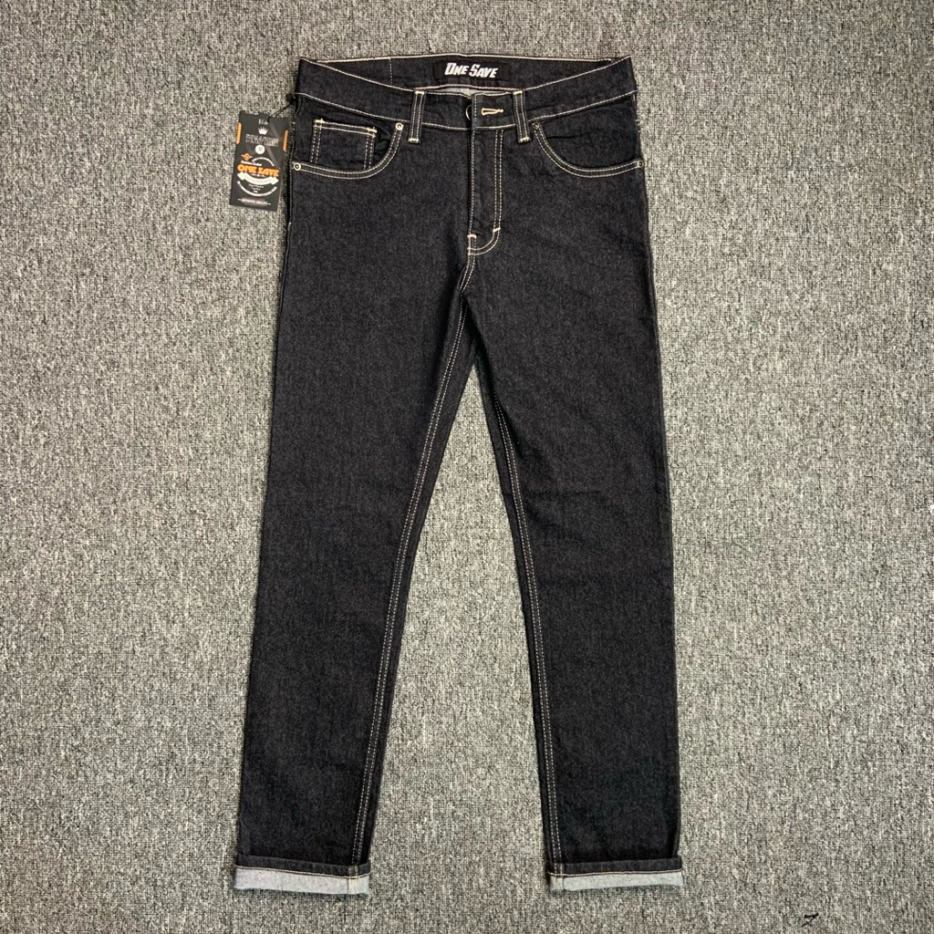 Celana Jeans Panjang Pria Slimfit  Hitam Garment Black Denim Streach