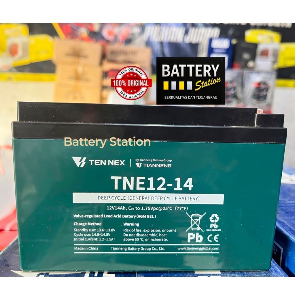 Battery Sepeda Listrik indobike Original Tianneng TNE12-14 6DZM12 produk baru