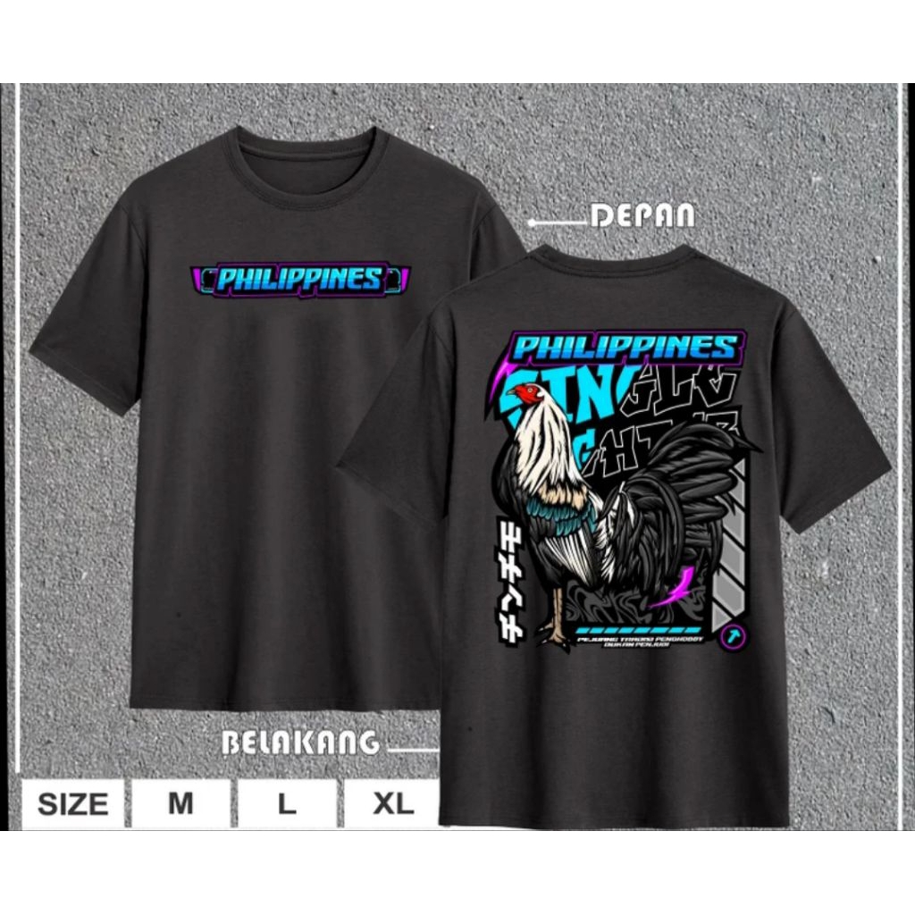 Kaos PHILIPPINES Ayam Bangkok Kaos Distro Unisex