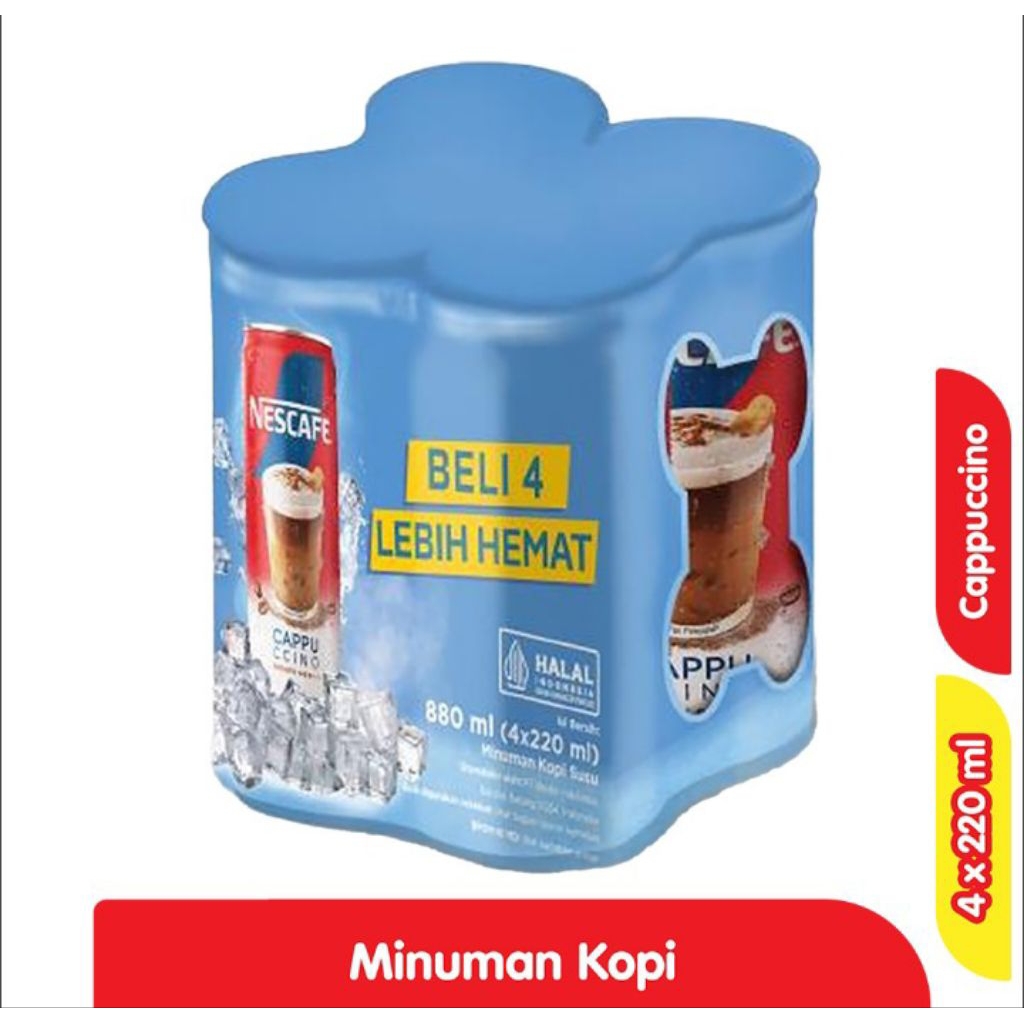 Nescafe Cappuccino Kopi Kaleng 4 x 220 ml