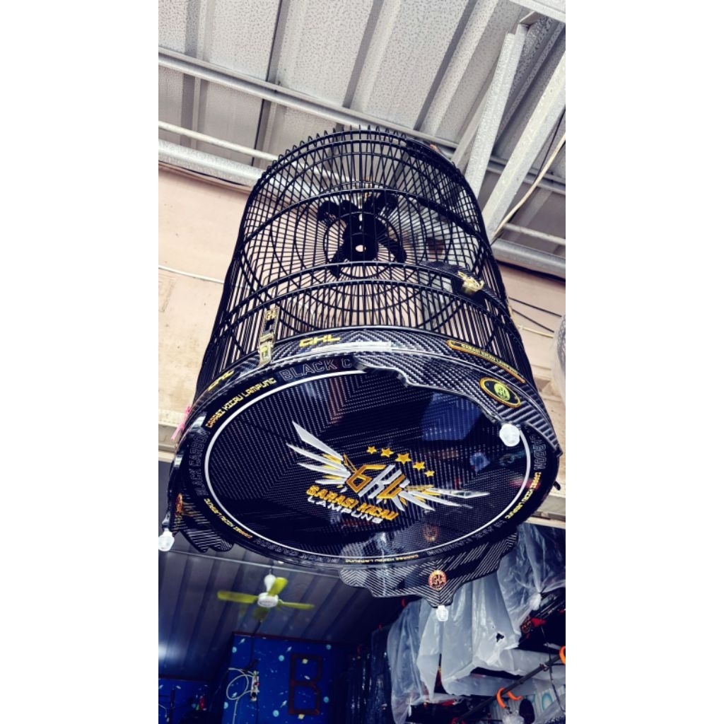 Sangkar ebod & gkl pvc carbon decal akrilik timbul