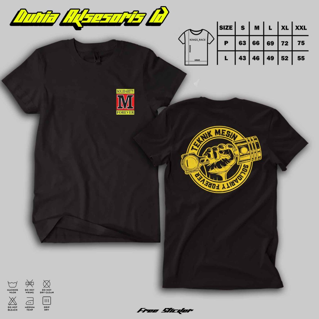 Kaos Teknik Mesin - Kaos M Solidarity Forever - Baju M Solver -Baju Fakultas Teknik