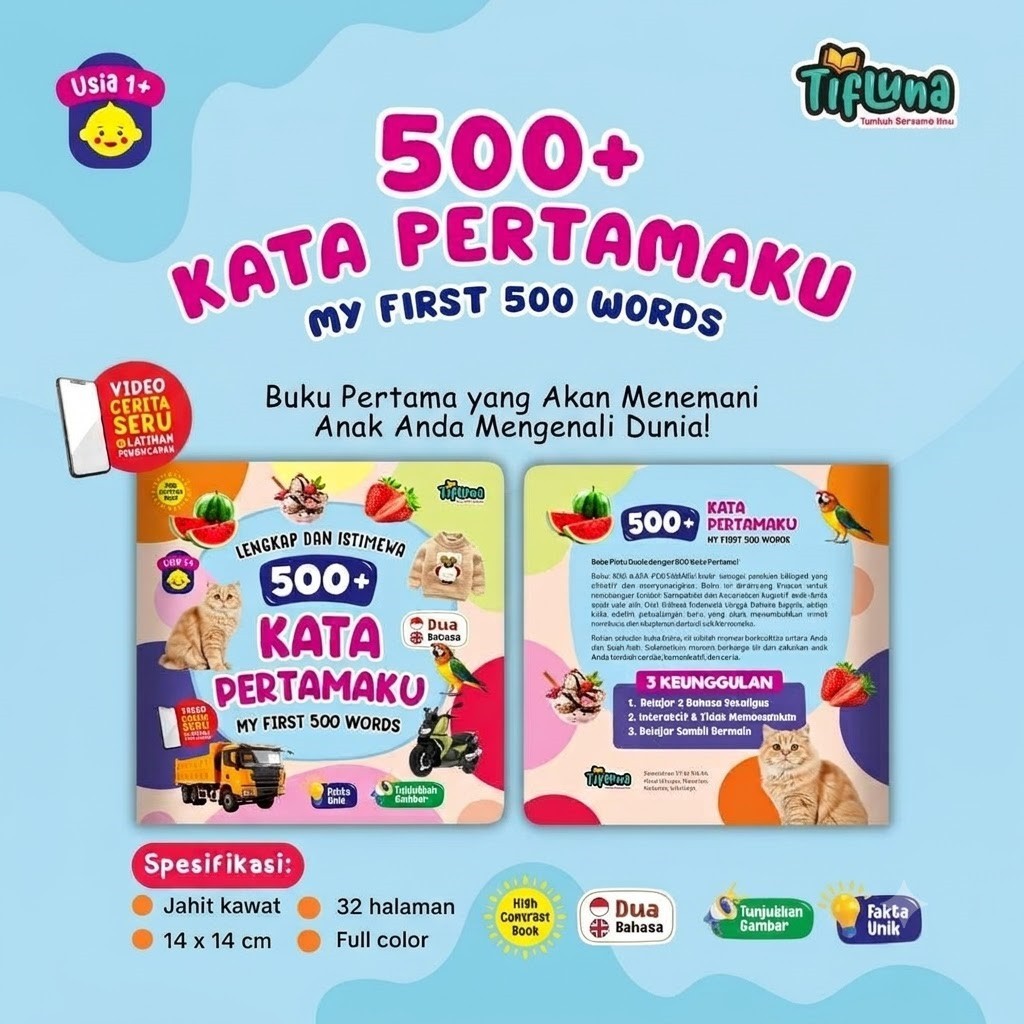 500+ Kata Pertamaku (My First 500 Words) – Teman Belajar Pertama si Kecil - TIFLUNA