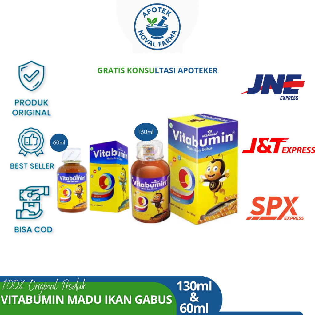(Live) Vitabumin 130ml botol- Vitabumin 60ml botol Suplemen kesehatan - Original Produk - Bisa COD