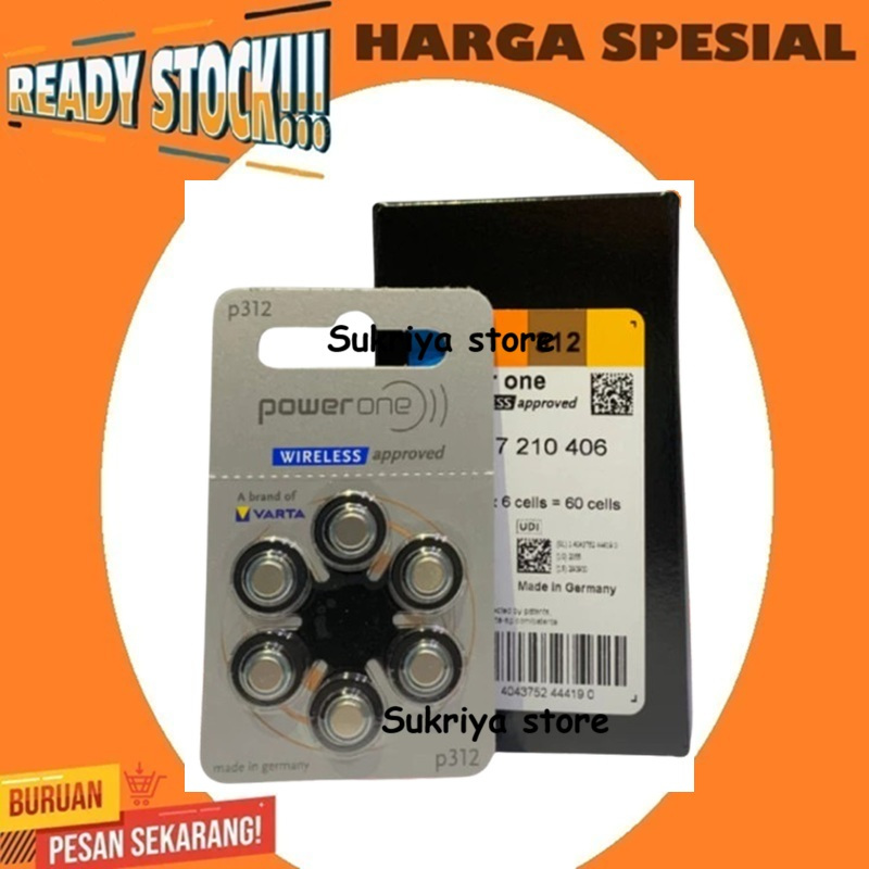 Alat Pendengaran Telinga Powerone P312 Baterai Kinerja Kuping Dengar Power One P 312