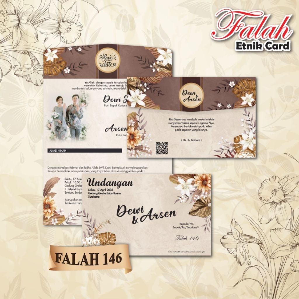 Undangan Pernikahan Minimalis| Blangko Undangan Nikah Murah | Falah