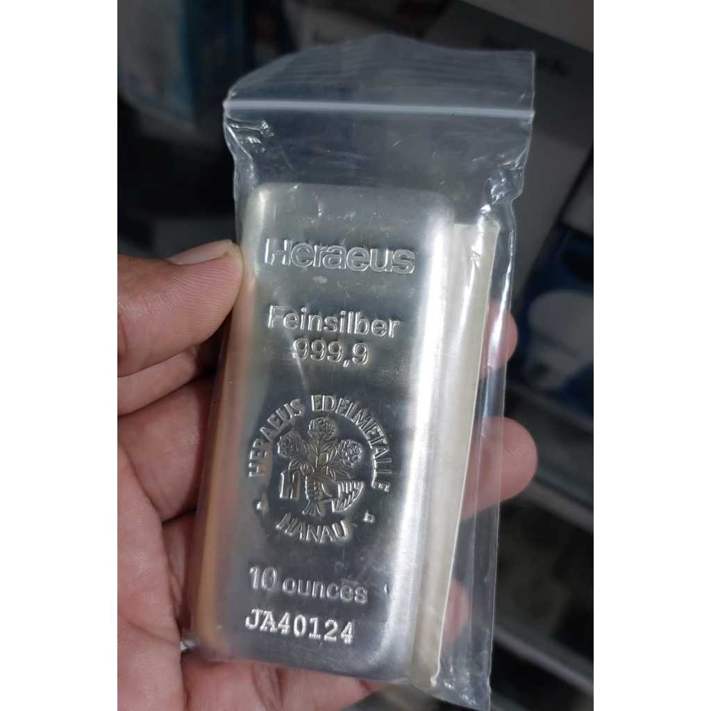 Perak batangan Heraeus 10 oz (311 gram) | Silver Bar Heraeus 10 oz