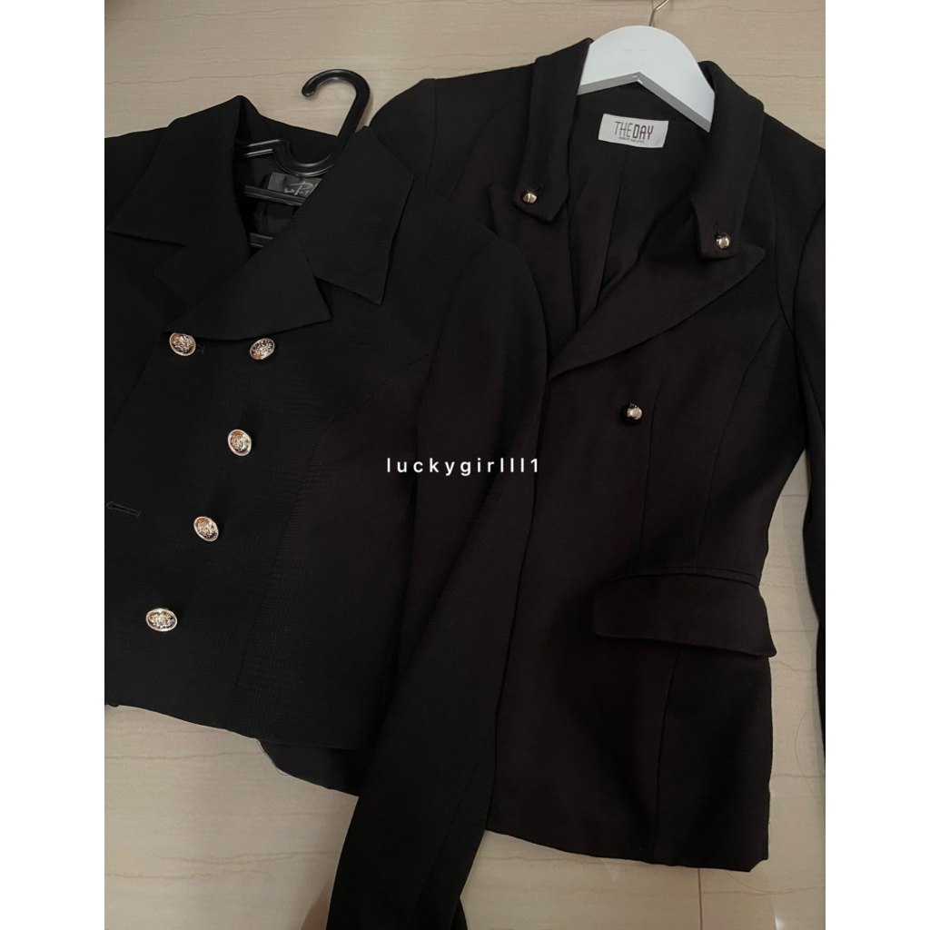 blazer black/navy blue/tweed preloved