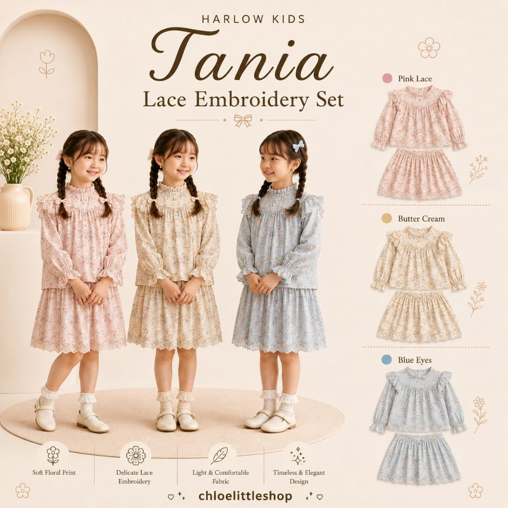 Harlow Kids Tania Lace Embridery Set