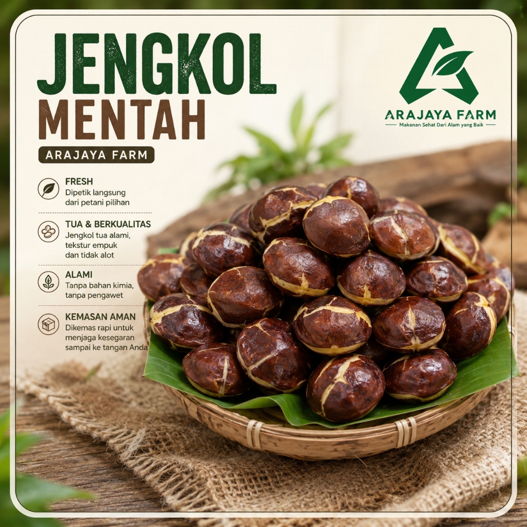 Jengkol Mentah Tua Fresh 1kg Arajaya Farm | Jengkol Pilihan Kualitas Super Ukuran Besar | Petai Cina
