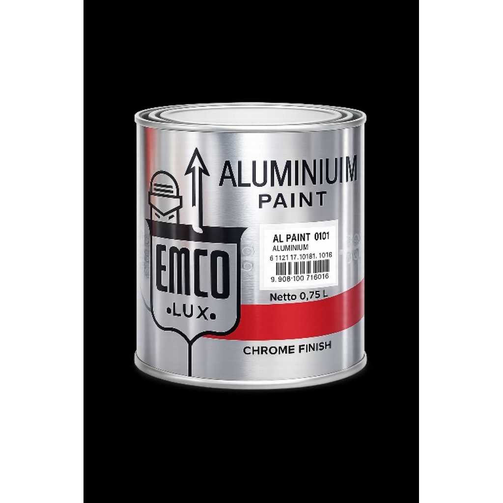 Cat Aluminium EMCO Lux Aluminium Paint Chrome Finish 0.75L Cat Aluminium Tahan Lama