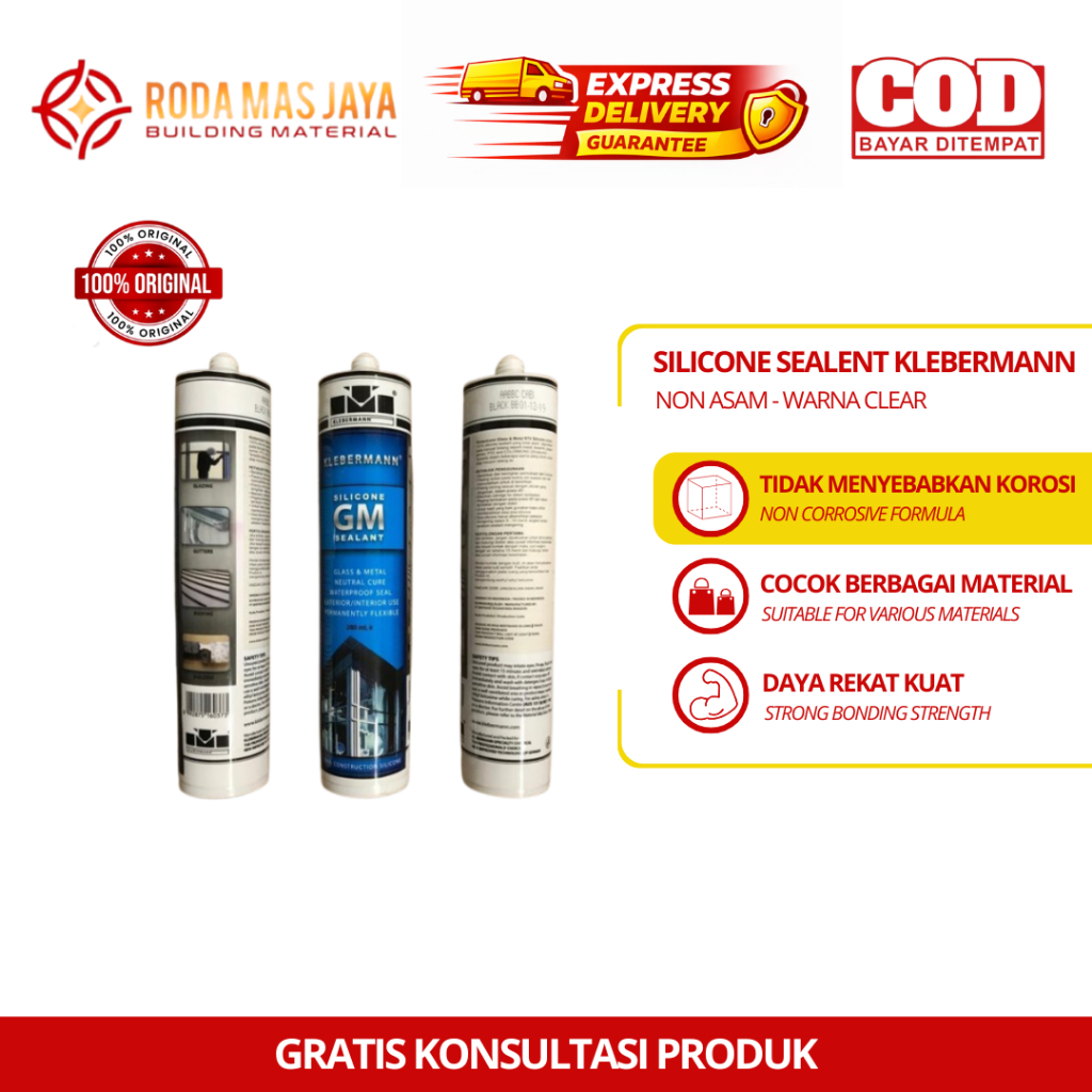 KLEBERMANN Silicone GM Sealant NETRAL NON ASAM Silicon Klebermann GM NETRAL - Clear