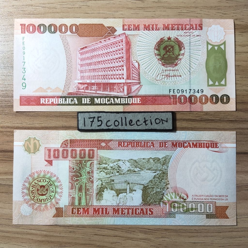 Uang asing Mozambik 100.000 Meticais unc