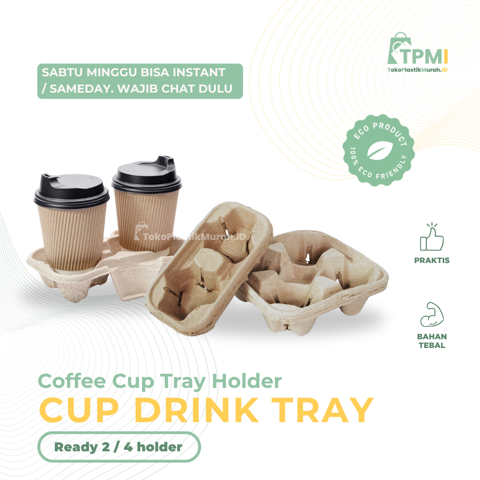 [BISA INSTANT] DRINK TRAY 2 SEKAT | DRINK TRAY 4 SEKAT | TRAY GELAS SEKAT | COFFEE TRAY | CUP HOLDER