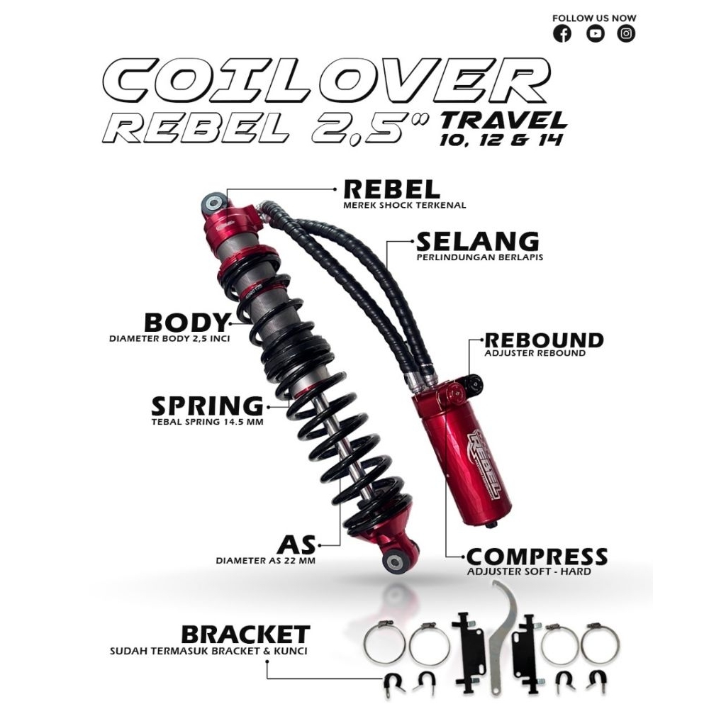 SHOCK BREAKER COILOVER MEREK RABEL ADJUSTABLE TRVEL 10.12.14