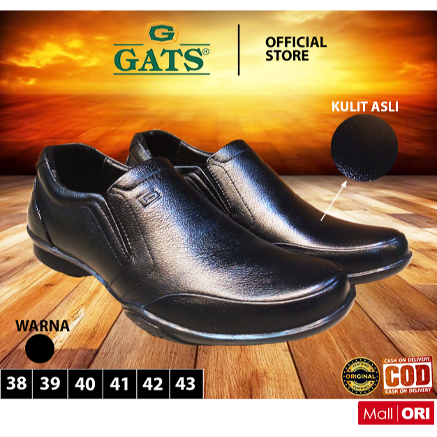 Official GATS sepatu pantofel kerja formal formil kantor kulit asli pesta pria cowo cowok original