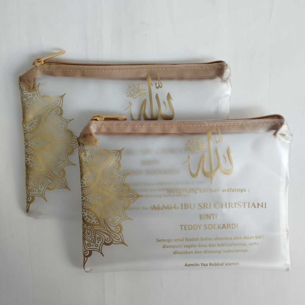 Pouch Kosmetik transparan resleting custom