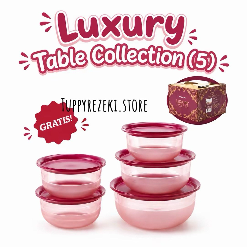 LANGKA (1SET) Tupperware Luxury Table Collection (5) WITH GIFTBOX wadah saji kristal Tupperware