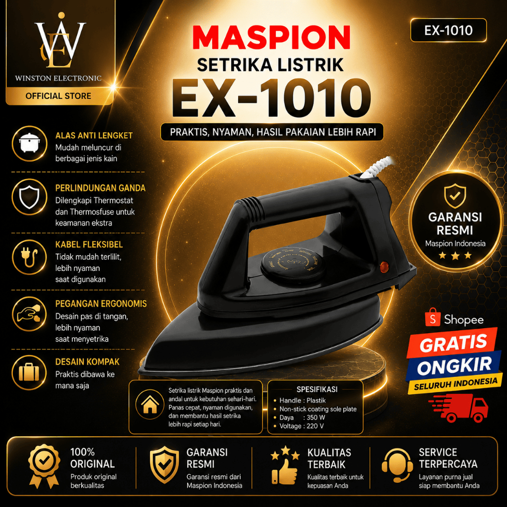 MASPION SETRIKA EX-1010/EX1010/EX1010/EX 1010/EX-1010/EX1010/ MASPION SETRIKA MURAH/ORIGINAL GARANSI