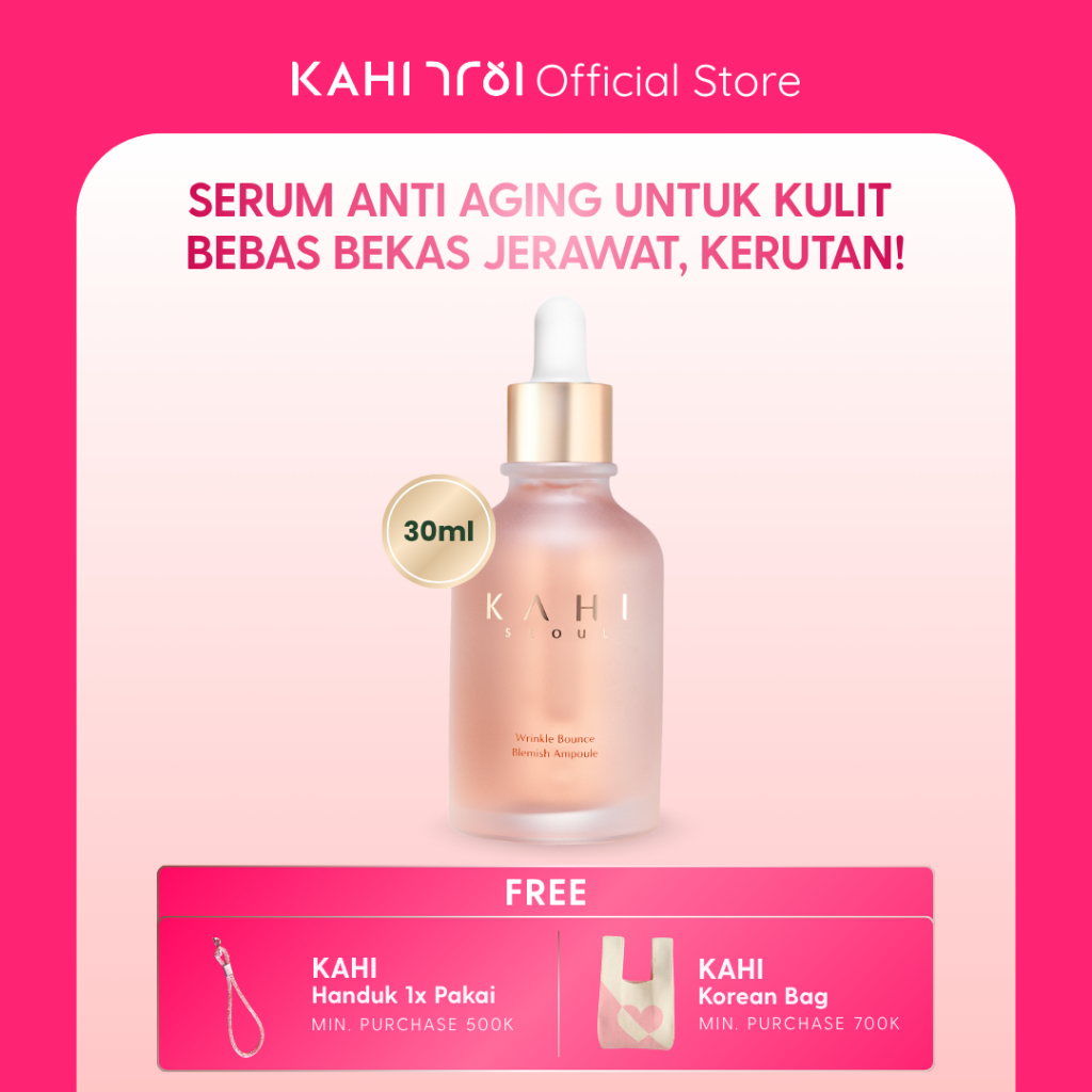 [Official] KAHI Wrinkle Bounce Blemish Ampoule — Skincare Korea Bebas Kerutan & Bekas Jerawat 30ml