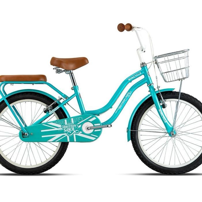 Sepeda Anak Perempuan Wimcycle Elena British Soul Ukuran 20 Inch Keranjang Klasik
