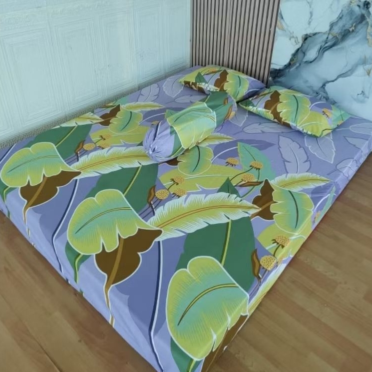 Sprei 150x200 double karet/sprei antigeser 150x200x40/ sprei motif abstrak dan bunga tinggi sprei 40