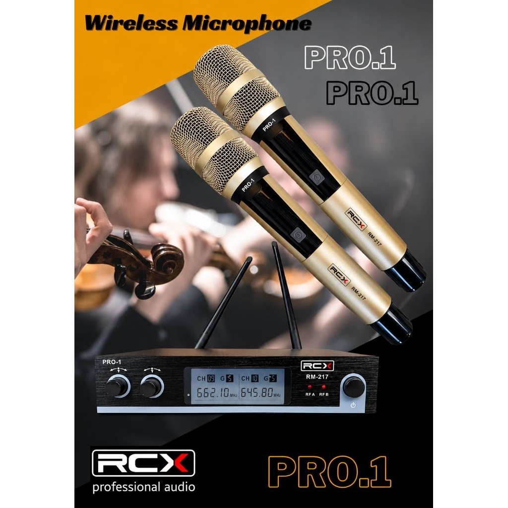 RCX RM-217 MIC MICROPHONE WIRELESS UHF NIRKABEL 2 MIC PROFESIONAL PREMIUM QUALITY