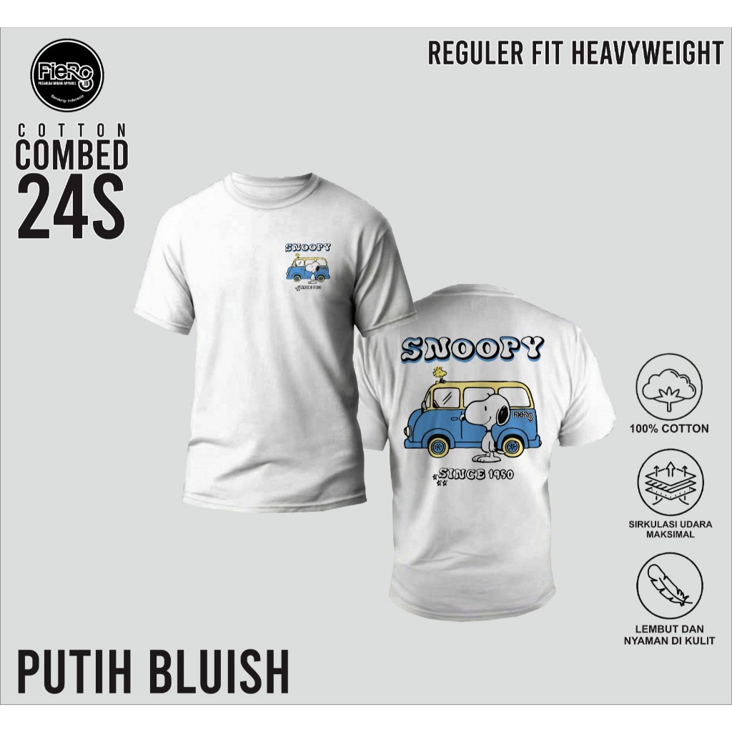 Kaos Cartoon Edition Snoopy Bus Since 1950 | Tshirt Comic Peanuts FRR-001