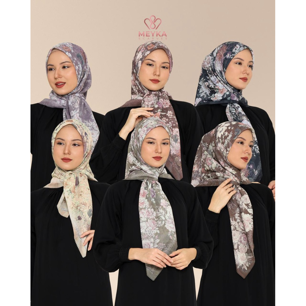 HIJAB SEGIEMPAT MOTIF MEYKA - HIJAB MOTIF MEYKA SEGIEMPAT