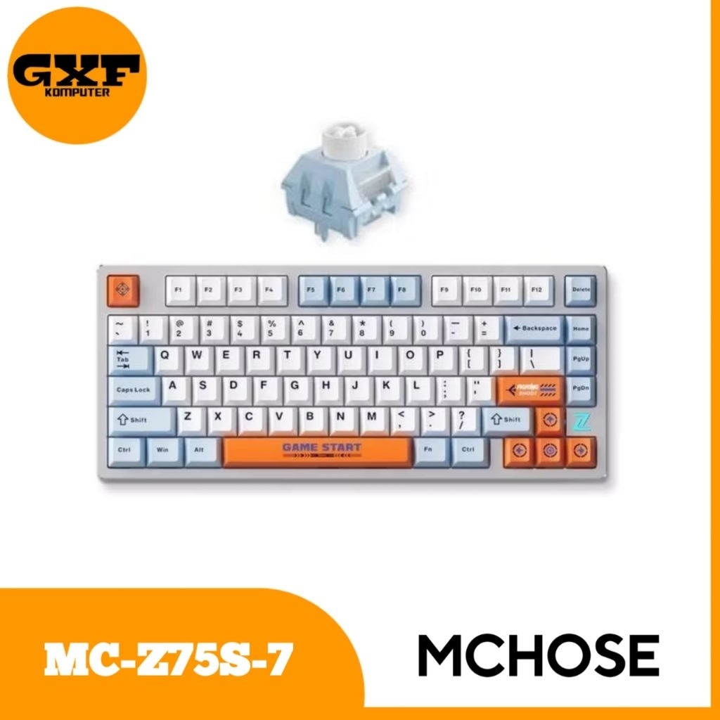 MCHOSE Z75S Mechanical Keyboard Orange and Blue | Snow Tiger Switch - MC-Z75S-7