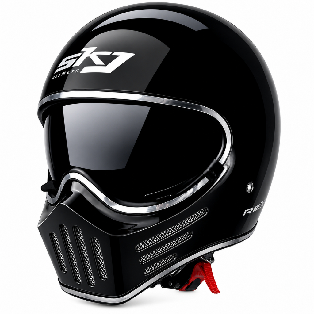 Helm Cakil SKJ Rexor Helm Retro Full Face SNI