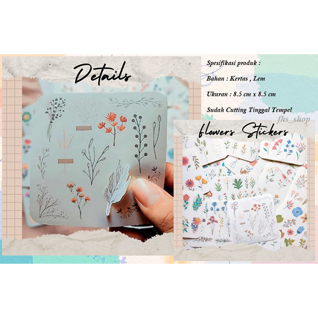 Stiker Tema Bunga Stiker Aesthetic Stiker Scrapbook Stiker Dekor Jurnal Stiker Dekor Buku Diary
