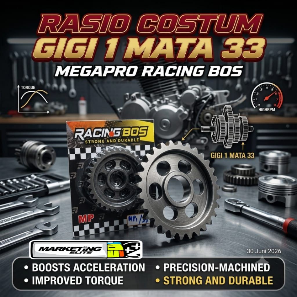 Gigi rasio oplos MEGAPRIMUS HIU GL Racing GIGI 1 MATA 33 34 35 rasio Megapro oplos racing Racing bos