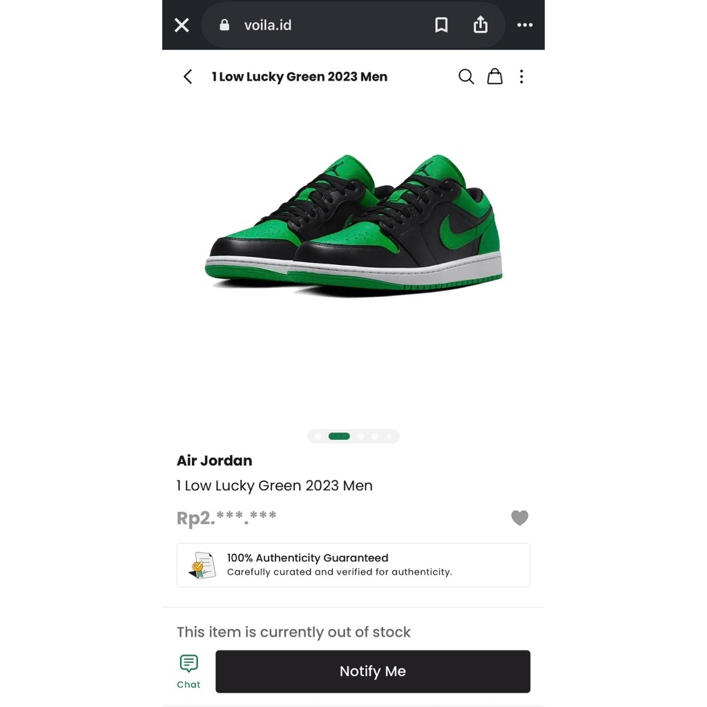 Nike Air Jordan 1 Low “Lucky Green”Second Authentic